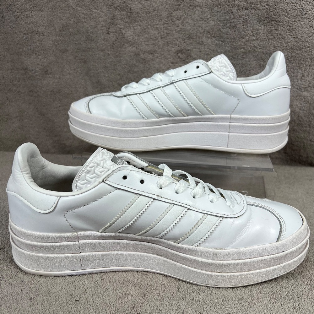 Adidas Originals Bold Gazelle Platform Sneakers IE5130 Triple White Sz 8.5 Sport - Picture 2 of 14